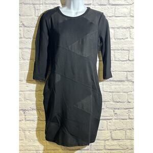 Nicole by Nicole Miller Little Black Dress with Sleeves Patchwork Design M Zip